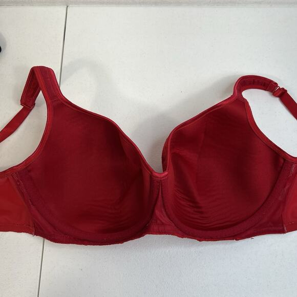 Cacique Size 40DDD Balconette Bra Lightly Lined Full Coverage Underwire Red - Picture 9 of 14
